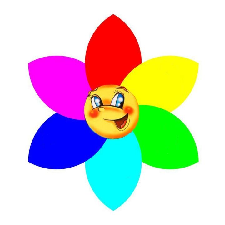 Fiore realizzato in carta colorata con sei petali, ognuno dei quali simboleggia una mono-dieta